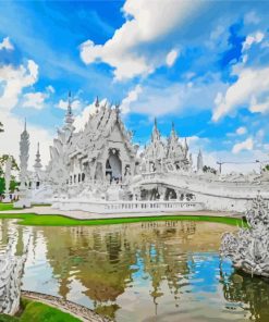 Wat Rong Khun White Temple In Thailand paint by number
