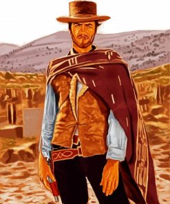 Western Clint Eastwood paint by number
