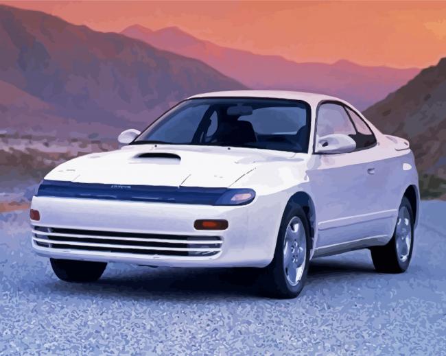 White Celica Car paint by number
