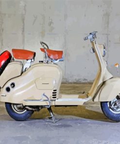 White Lambretta Scooter paint by number