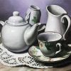 White Teapot And Cups paint by number