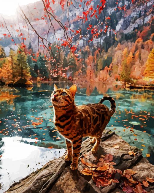 Wild Bengal Cat paint by number