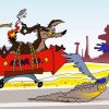 Wile E Coyote And The Road Runner Cartoon paint by numbers