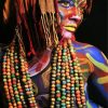 Woman Wearing Beads Necklace paint by number