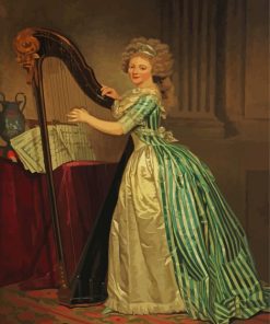 Woman With Harp paint by number