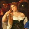 Woman With A Mirror By Tiziano paint by number