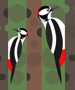 Woodpeckers Illustration paint by numbers