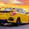 Yellow Honda Car paint by number