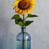 Yellow Sunflower Vase paint by numbers