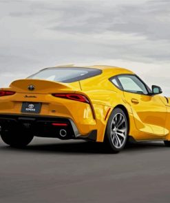 Bright Yellow Toyota Supra Car paint by numbers