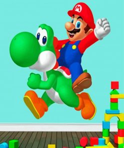 Yoshi And Mario paint by number