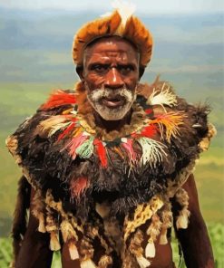 Zulu African Man paint by numbers