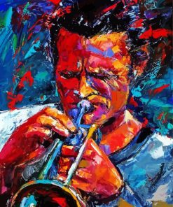 Abstract Trumpet Player Jazz Art paint by number