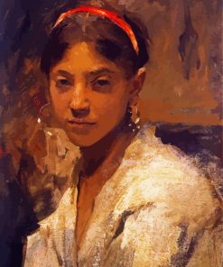 Head Of A Capri Girl By Sargent paint by numbers