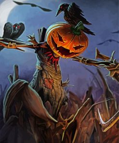 Scary Scarecrow Halloween paint by numbers