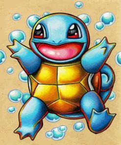 Squirtle Pokemon Anime Character paint by numbers