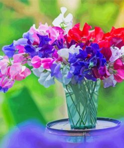 Aesthetic Sweetpea Flowers paint by numbers