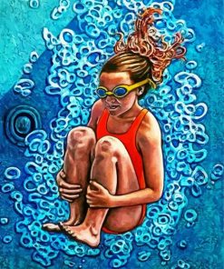 Aesthetic Swimmer Girl paint by numbers