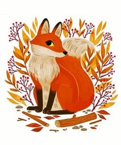 Cute Fox Animal paint by numbers