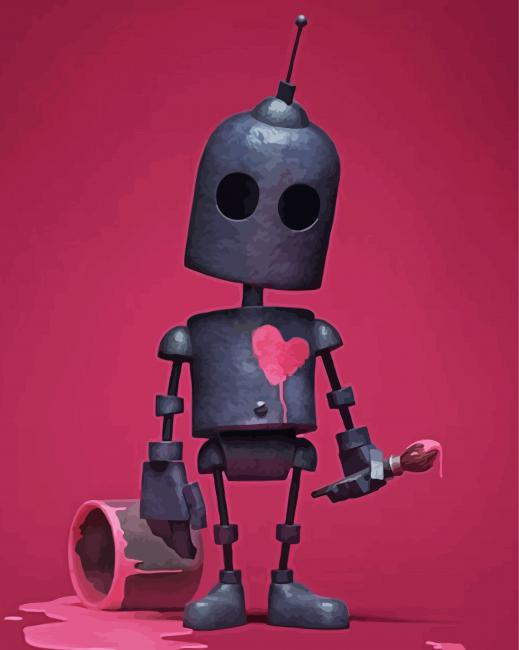 Adorable Robot paint by numbers