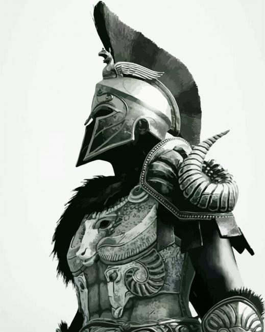 Aesthetic Warrior Black And White paint by numbers