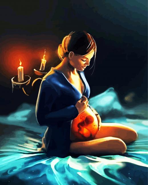 Aesthetic Pregnant Woman paint by number