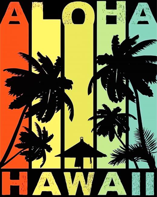 Aloha Hawaii Poster paint by number