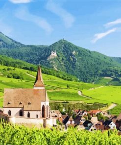 Alsace France Landscape paint by number