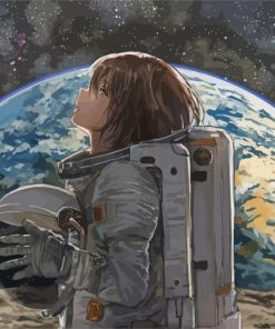 Astronaut Space Anime Girl paint by numbers
