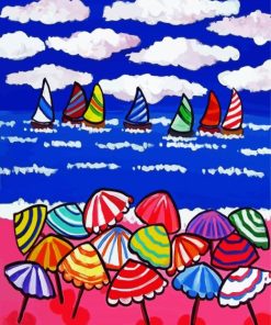 Beach Umbrellas paint by number