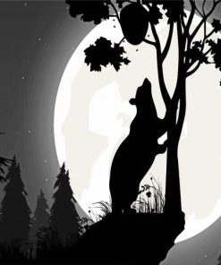 Bear And Full Moon paint by numbers