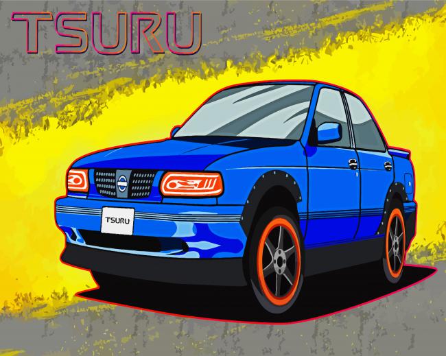Blue Nissan Tsuru paint by number
