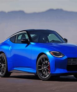 blue Nissan Z Car paint by numbers