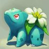 Bulbasaur And White Flower paint by number