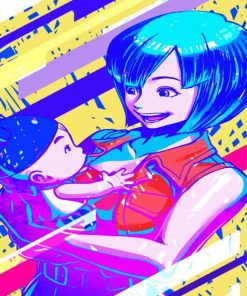 Bulma And A Baby Boy paint by number