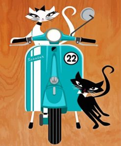 Mid century cat paint by number