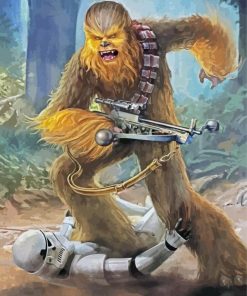 Chewbacca And Stormtrooper Fight paint by number