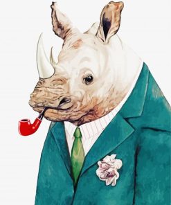 Classy Rhino Animal paint by numbers