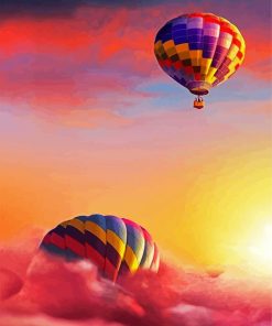 Colorful Airballoons At Sunset paint by numbers