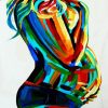 Colorful Pregnant Lady paint by numbers