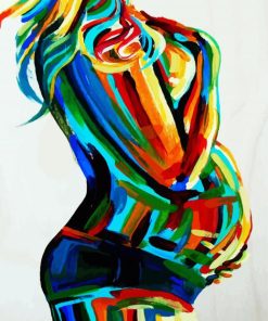 Colorful Pregnant Lady paint by numbers