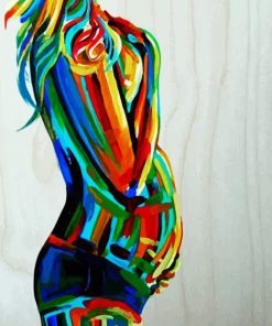 Colorful Pregnant Woman paint by number