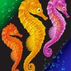 Colorful Seahorses paint by numbers