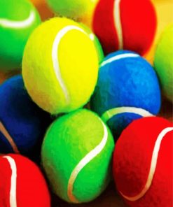 Colorful Tennis Balls paint by number