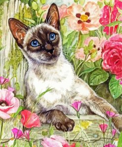 cool siamese cat paint by numbers