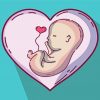 Cute unborn Illustration paint by number