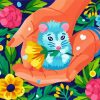 Cute Mouse And Flowers paint by numbers