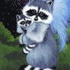 Cute Raccoons Animals paint by numbers