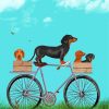 Dachshunds On Bicycle paint by number