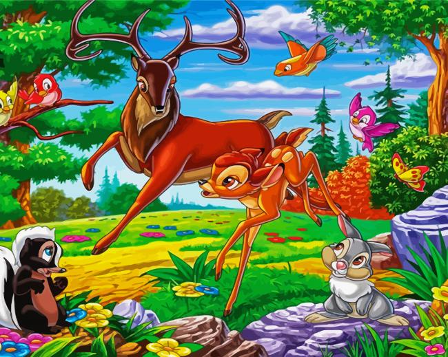 Disney Bambi And Friends Animation paint by number